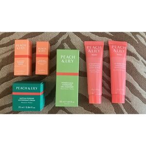 Peach & Lily Skincare Set Glass Skin Serum Matcha Cream KP Bump Boss Body Travel
